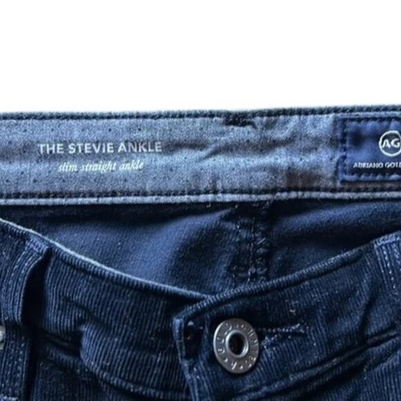 AG Adriano Goldschmied navy corduroy stevie ankle pants size 27R - Picture 3 of 5